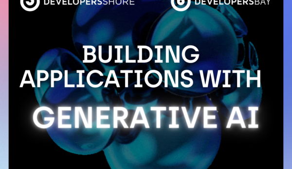 Banner for weinar on 4th April 2024 - building applications with generative AI